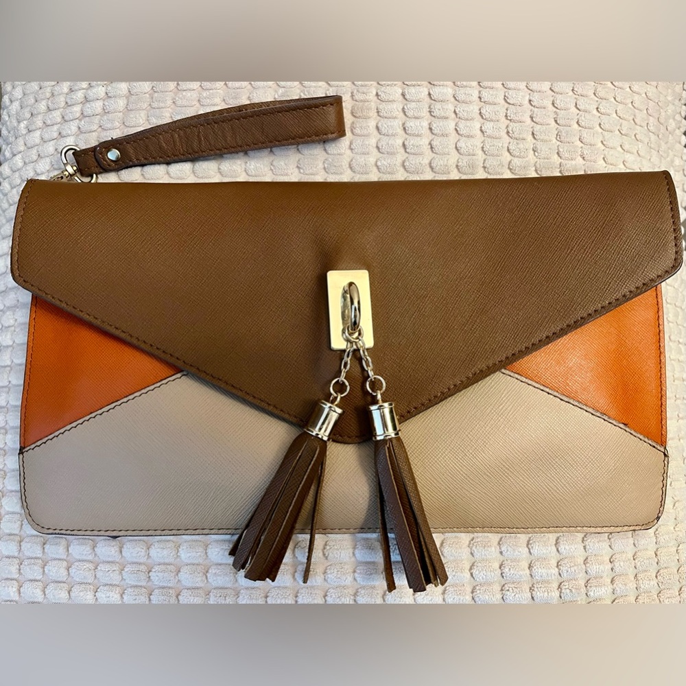 👜 Alberta Di Canio Leather Clutch Wrist Bag